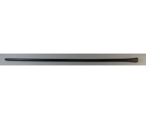 A Silver Mounted Ebonised Walking Cane Together with Walking Stick and Umbrella