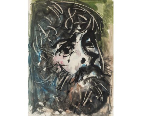 ANATOLIY ZVEREV (RUSSIAN 1931-1986)Self-Portrait, 1983watercolor on paper47 x 35 cm (18 1/2 x 13 3/4 in.)signed and dated upp