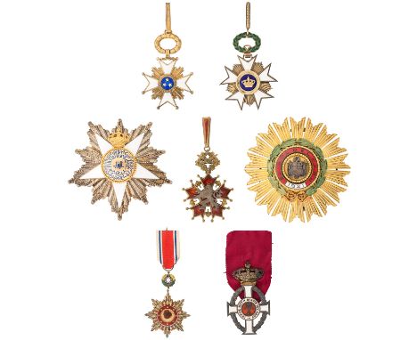 A GROUP OF SEVEN MEDALS BELONGING TO VICTOR HOOcomprising:a) Greece: Neck Badge of Commander of the Order of George I (Third 