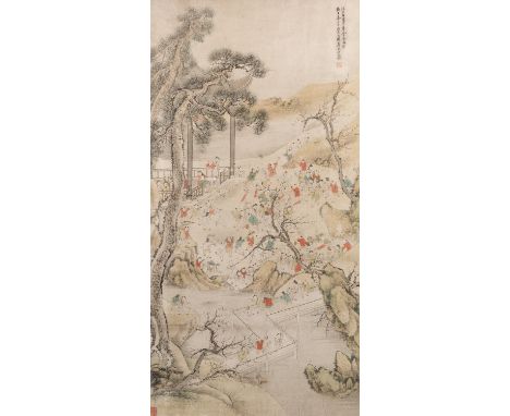 GU LUO (CHINESE 1763-1837)100 Boys, ink on paper121.7 x 62.5 cm (47 15/16 x 24 5/8 in.)artist`s seal upper rightPROVENANCECol