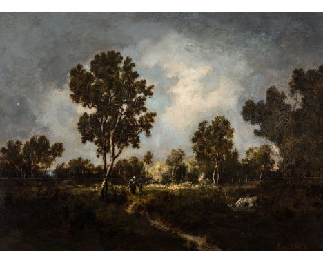 NARCISSE VIRGILE DIAZ DE LA PENA (FRENCH 1808-1876)In the Forest, oil on panel27.3 x 36.8 cm (10 3/4 x 14 1/2 in.)signed lowe