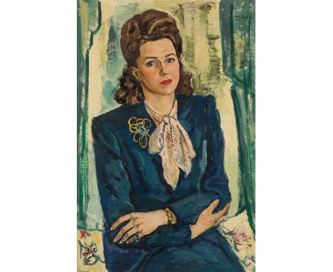 ARTHUR KAUFMANN (GERMAN 1888-1971)Portrait of Lilo Luxembourg, 1945oil on canvas91 x 61 cm (35 3/4 x 24 in.)signed and dated 