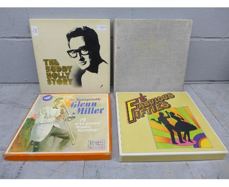 Four boxed record sets including Buddy Holly and The Fabulous Fifties**PLEASE NOTE THIS LOT IS NOT ELIGIBLE FOR POSTING AND P