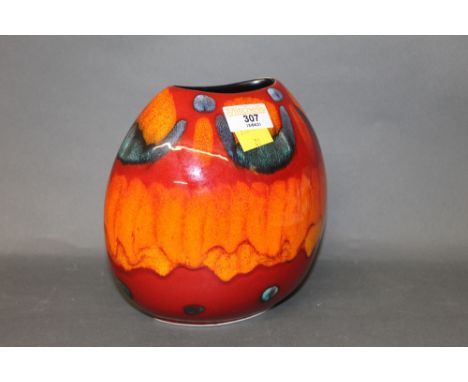 A Poole pottery delphis pattern ovoid vase, 18 cm high 