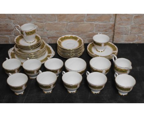 A Royal Stafford bone china Park Lane pattern tea service (38 pieces), slight gilding wear