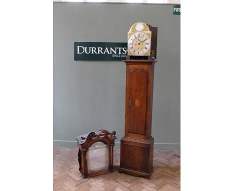 A late Victorian oak long case clock by Robert Welsh, Dalkeith (as found), 17" x 86"