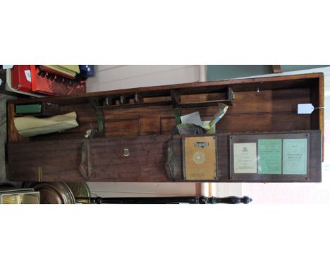 A vintage mahogany gun cabinet with inner shelves and draw, 51" long (not up to current legal standard)