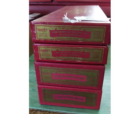 "As new" old shop stock by Britains The British Army in India range, four boxes 00134, 00135 and 2 x 08957