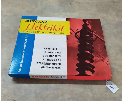 A vintage boxed Meccano Elektrikit for building electrical model, appears complete including instruction booklet