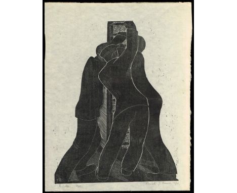 Elizabeth Rivers (1903-1964) THE LADDER, 1931 woodcut; (no. 4 from an edition of 25); (unframed) signed, titled, dated and ed