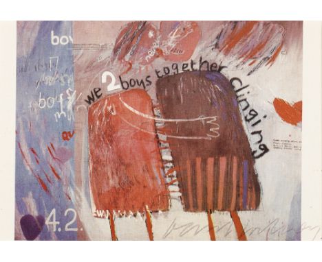David Hockney RA (b.1937) WE TWO BOYS TOGETHER CLINGING photographic print signed lower right 3.75 by 5.50in. (9.5 by 14cm) 
