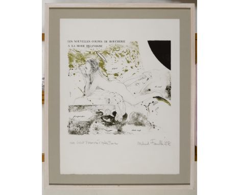 Micheal Farrell (1940-2000) MISS BRIDGIT O'MURPHY D'APRES BOUCHER, 1978 lithograph signed and dated lower right; titled lower