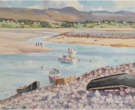 Robert Taylor Carson HRUA (1919-2008) DIGGING BAIT, MULRANNY, COUNTY MAYO, 1989 oil on canvas signed lower left; signed, date