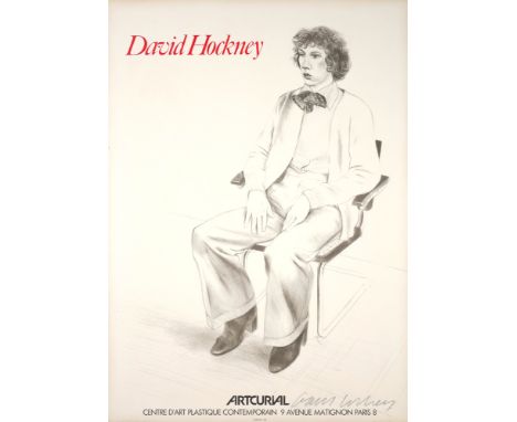 David Hockney RA (b.1937) POSTER FOR ARTCURIAL, PARIS, 1979 poster signed lower right ARTCURIAL, Paris 1979, Centre D'Art pla