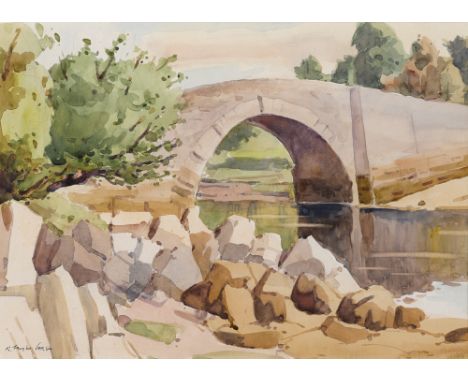 Robert Taylor Carson HRUA (1919-2008) LACKAGH BRIDGE, COUNTY DONEGAL watercolour signed lower left; inscribed with title on r