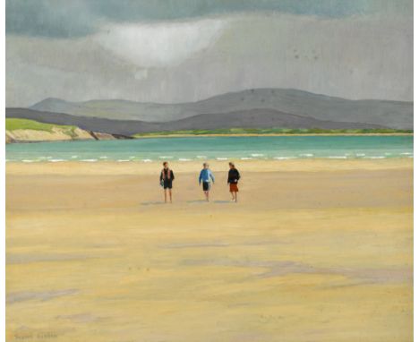 Robert Taylor Carson HRUA (1919-2008) BEACH AT DOWNINGS, COUNTY DONEGAL oil on panel signed lower left; signed and inscribed 