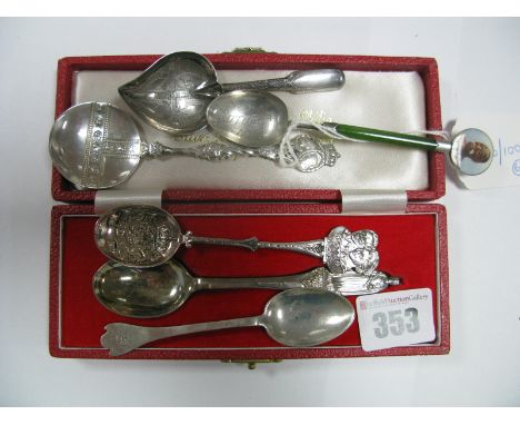 Elizabeth II & Prince Philip Silver Wedding Anniversary 1947-1972 Hallmarked Silver Spoon, in fitted case. together with a ha