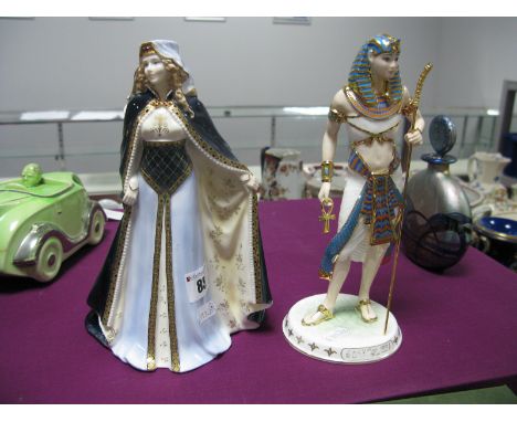 Royal Worcester Figurine 'Lady of Sherwood', no. 110/7500 and a Wedgwood figurine 'Tutankhamun'. (2)