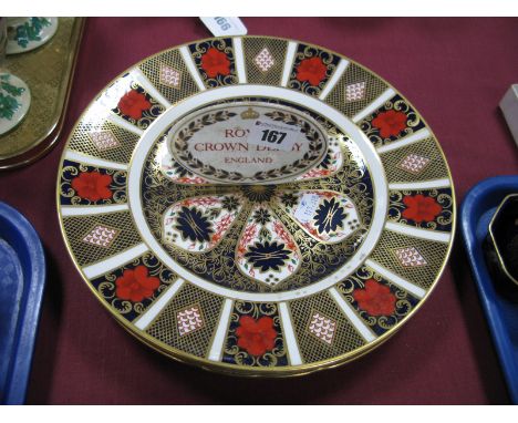 A Royal Crown Derby Imari Plate, in the 1128 pattern; another in the 2451 pattern, an 'Olde Avesbury' plate and a Royal Crown