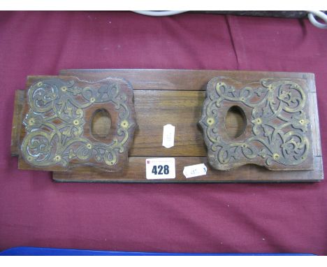A Walnut Extending Book Trough, with pierced brass ends and stamped 'Betjemann's Self Closing Book Slide' to brass hinges, 30