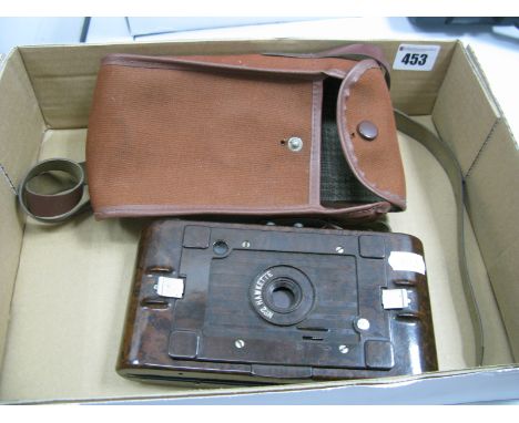 Kodak No 2 Hawkette Bakerlite Camera, with a folding telescope lens, (with case).