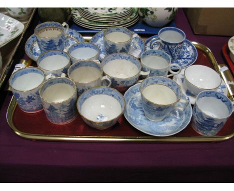 Miles Mason Cups and Saucers, single cups, Davenport cup and saucer etc:- One Tray