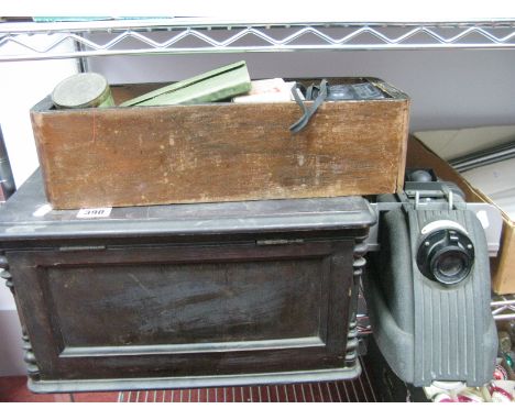 Photographic Interest, a Circa 1930's Corfield Magic Lantern with Slide, a box containing plates and collectable books, plus 
