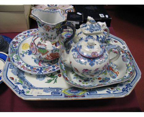 An Early XX Century Mason's Ironstone Octagonal Meat Dish, Ashworth plate, octagonal jug, teapots, etc.