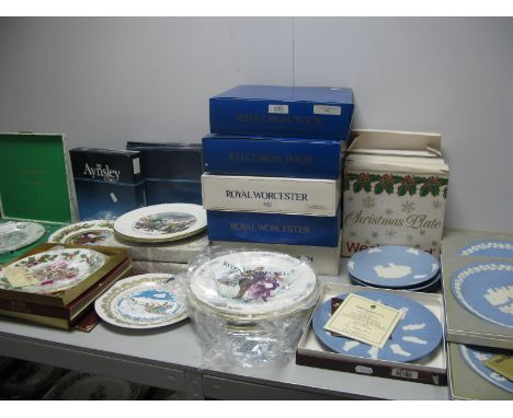 A Collection of Christmas Plates, including Wedgwood Jasperware, Aynsley, Royal Grafton, Spode, Coalport, Royal Doulton and R