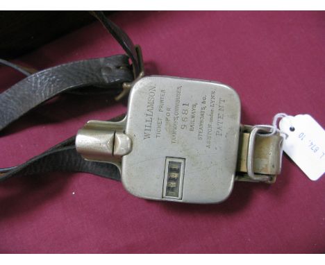 Williamson Ticket Printer for Tramways, Omnibus, Railways, Steamboats, Ashton Under Lyne, Serial No. 9681. 