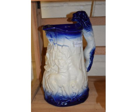 POTTERY MODEL OF A HUNTING JUG WITH DOG FINIAL MADE BY BURLEIGH