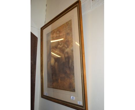 FRAMED PRINT, WIDTH APPROX 69CM