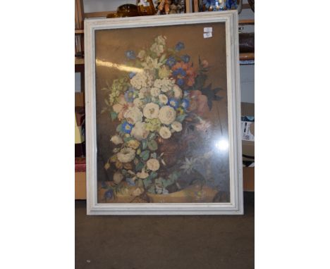 LARGE FRAMED PRINT OF FLOWERS