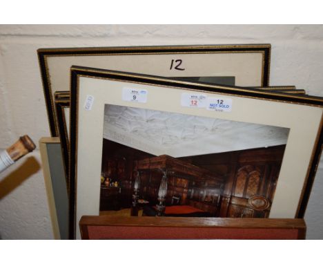 PRINT, INTERIOR OF SIZERGH CASTLE, IN BLACK WOODEN FRAME
