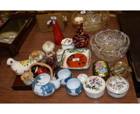 VARIOUS CERAMIC ITEMS INCLUDING SOME PATCH BOXES BY ASHFORD CHINA AND OTHERS