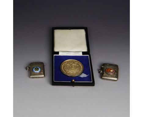 Silver medal 'Incorporated Society of Valuers & Auctioneers', hallmarked Fattorini & Sons Ltd, Birmingham 1969, together with