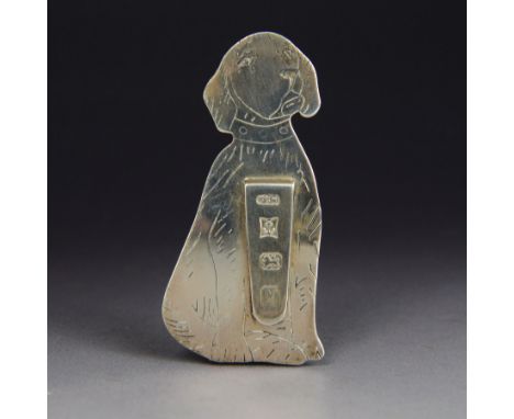 Modern silver bookmark, in the form of a dog, hallmarked Harrison Brothers & Howson Ltd, Birmingham 1997, H6cm, boxedConditio
