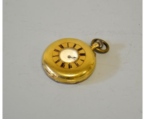 AN 18CT DEMI-HUNTER POCKET WATCH, movement is three quarter plate, made by Webb & Biggleswade, circa 1900, monogram to back, 