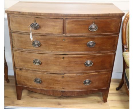 A Regency mahogany bow-fronted chest of drawers W.104cm