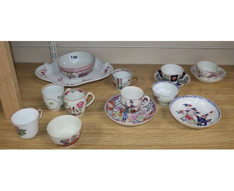 A group of Worcester First Period tea and coffee wares, c1770-1800 and other manufacturers