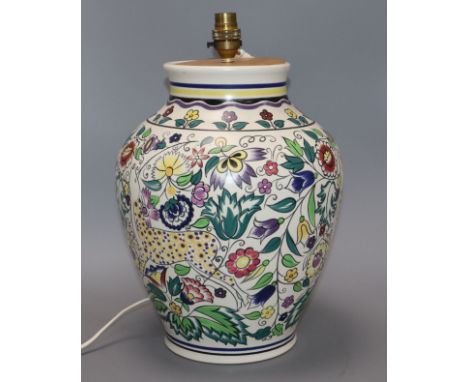 A large Poole pottery vase (converted)