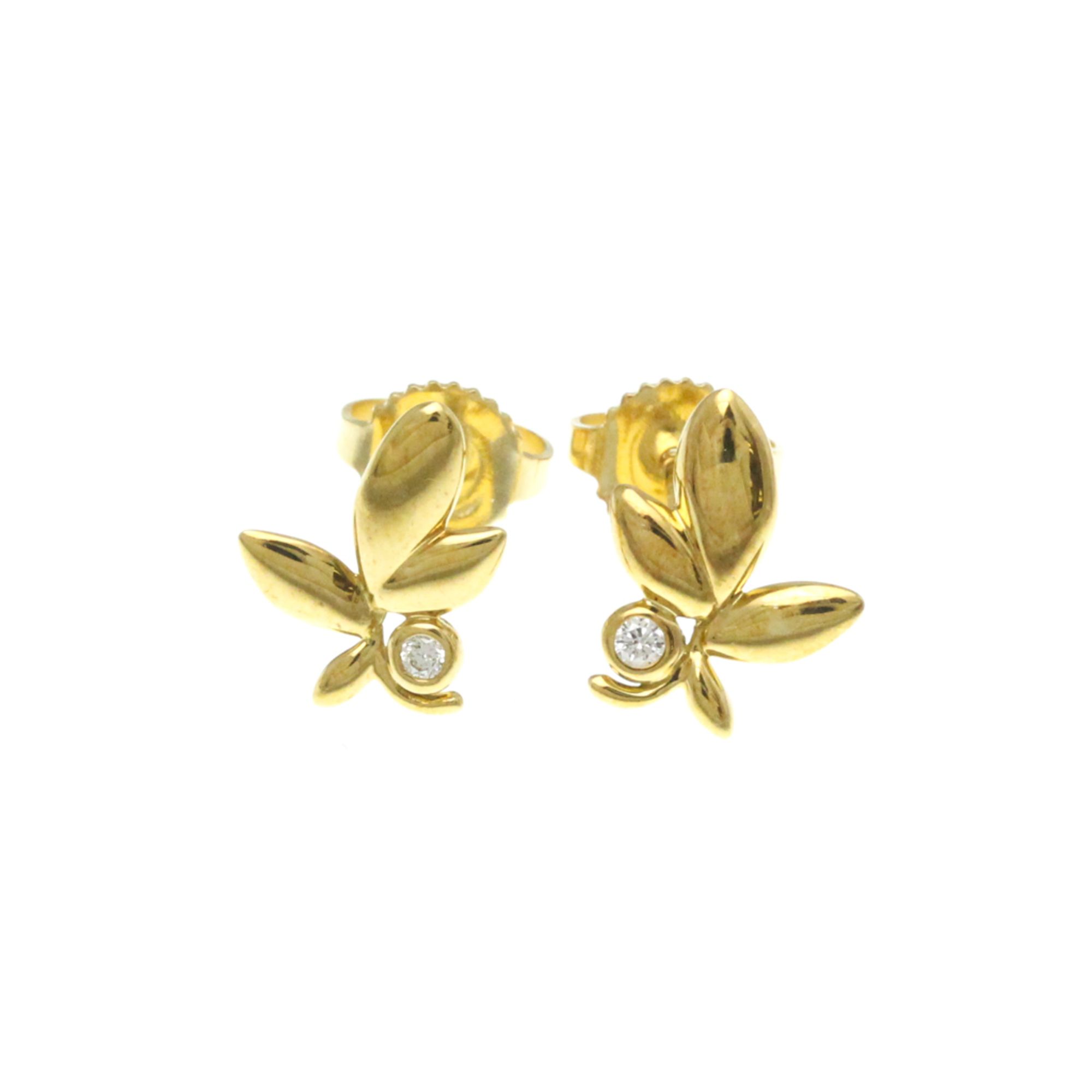Tiffany Olive Leaf Diamond Earrings Diamond Yellow Gold (18K) Stud Earrings Olive