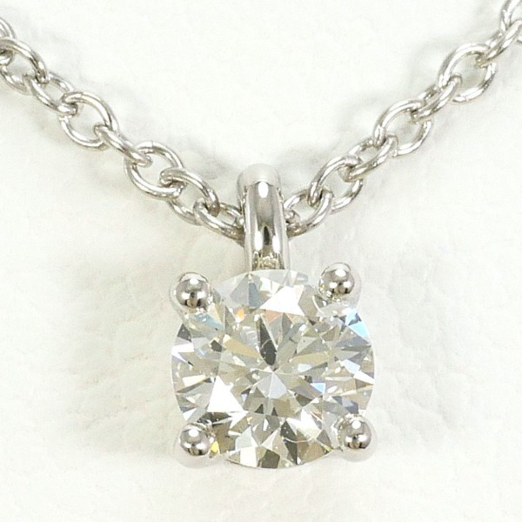 Tiffany Solitaire Necklace in PT950 with 0.22 VS1 Diamond, Box, Certificate of Authenticity, Total W