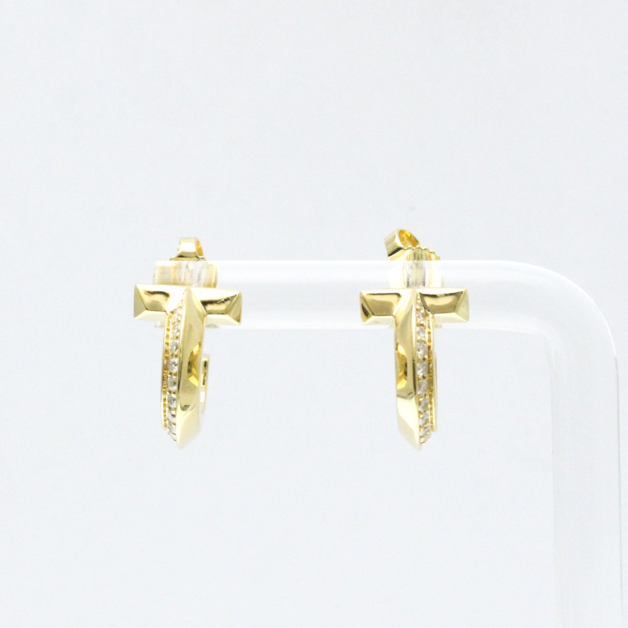 Tiffany Tiffany T T One Hoop Diamond Earrings Diamond Yellow Gold (18K) Half Hoop Earrings Carat/0.4