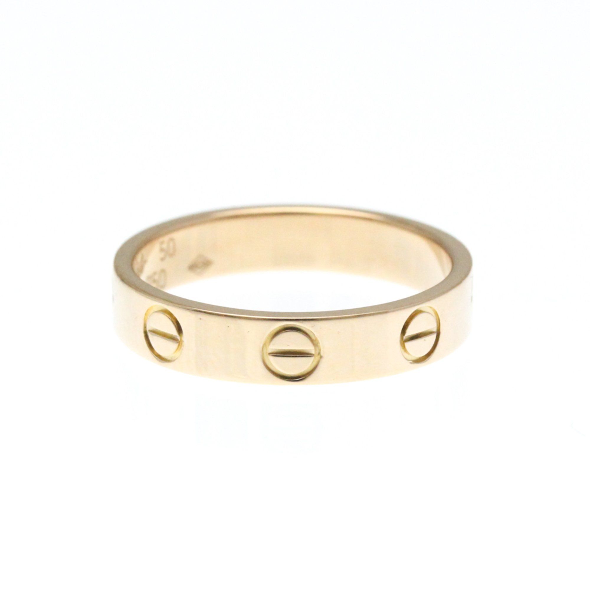 Cartier Mini Love Ring Pink Gold (18K) Fashion No Stone Band Ring Pink Gold