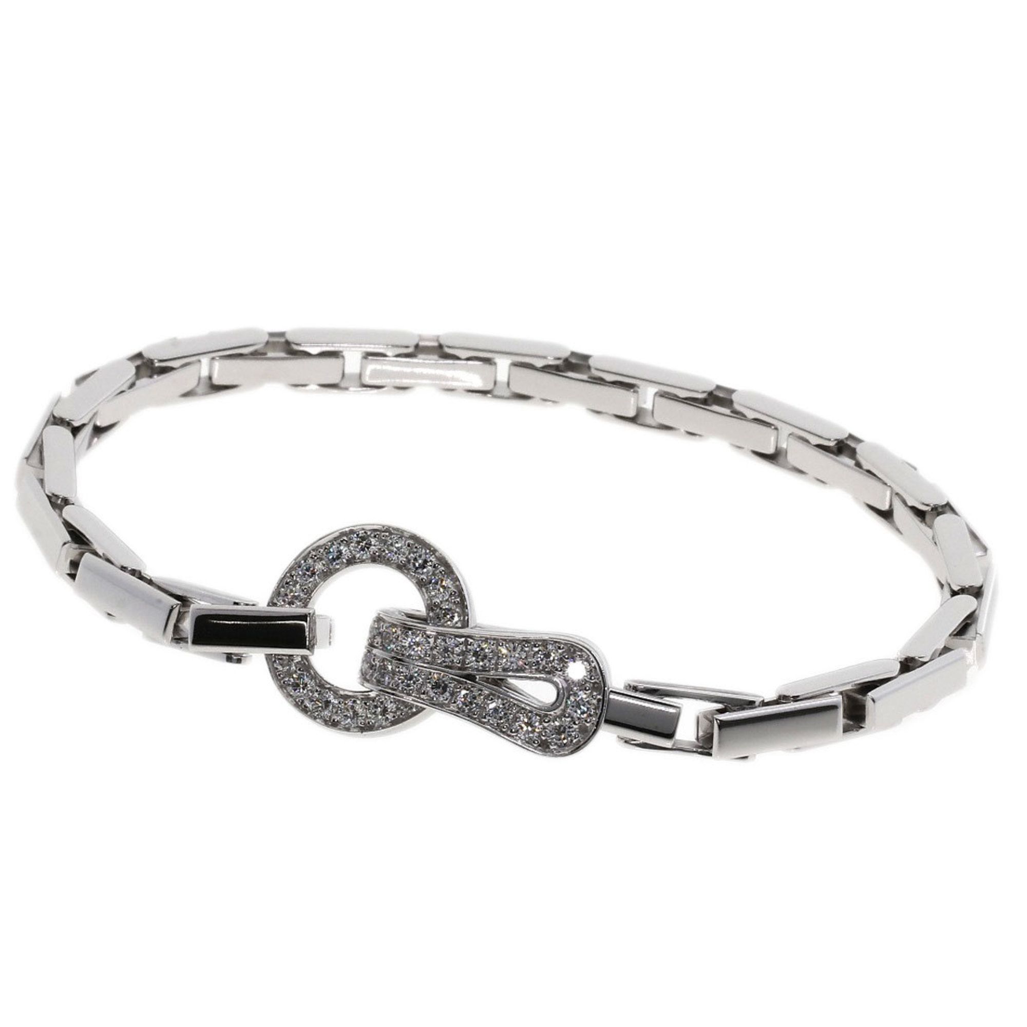 Cartier Agraffe Diamond Bracelet in 18K White Gold for Women