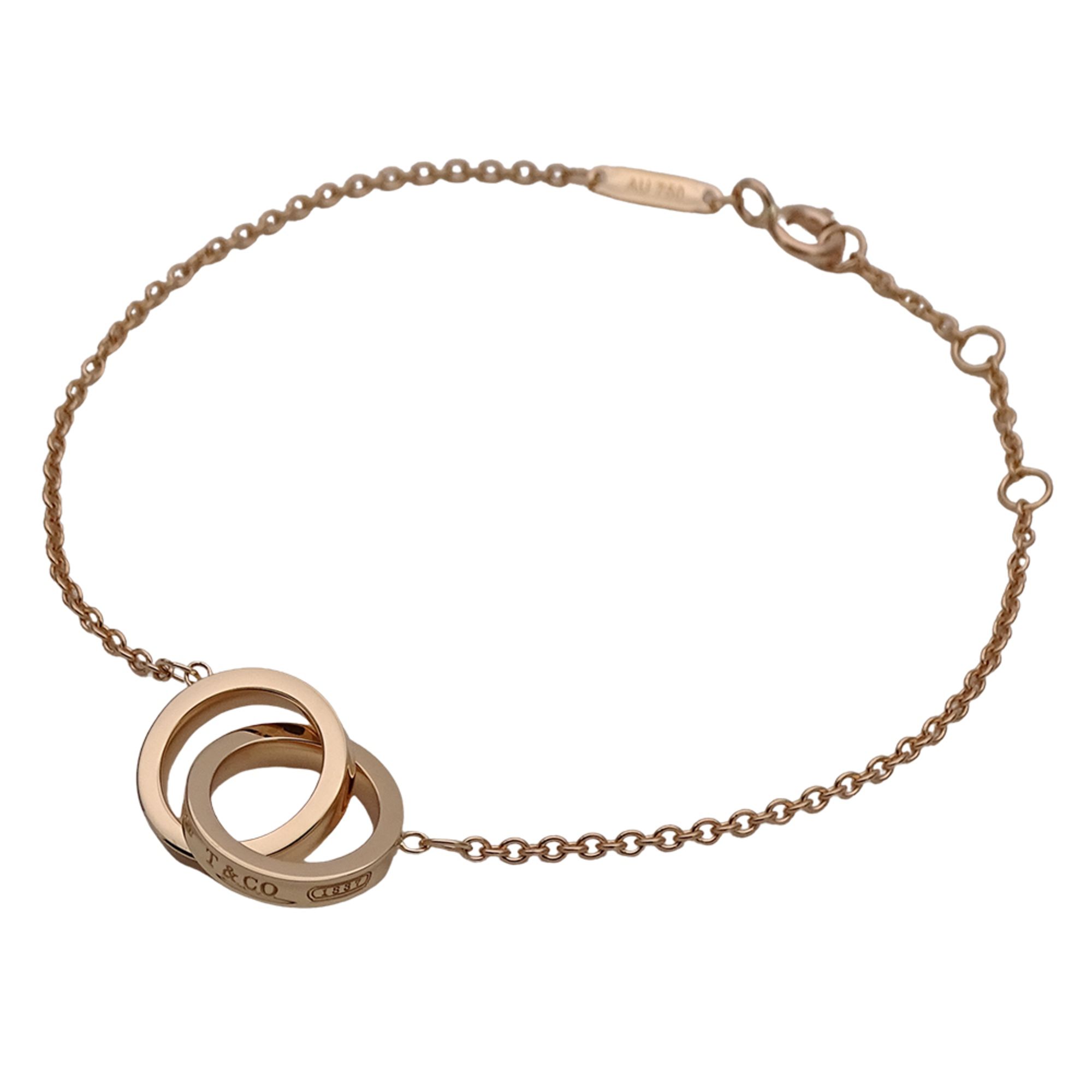 Tiffany & Co. Women's Bracelet, 750PG (1837), Interlocking Circle Chain, Pink Gold, Polished