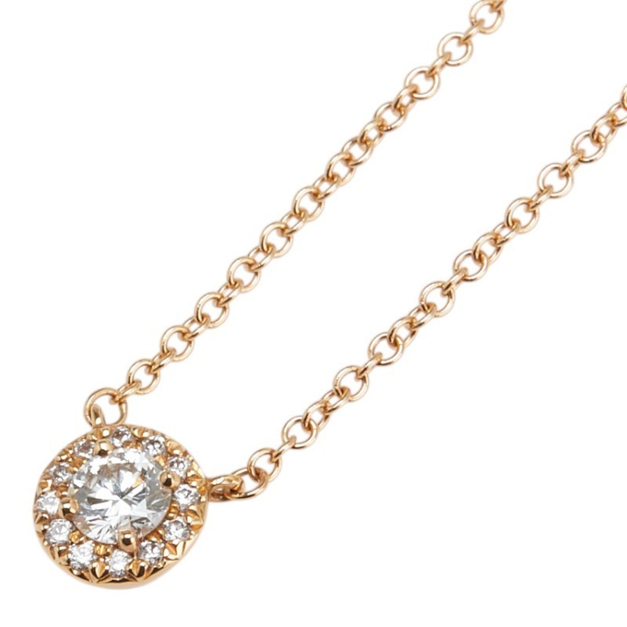 Tiffany & Co. Circlet Diamond Pendant Necklace in 18K Pink Gold for Women.