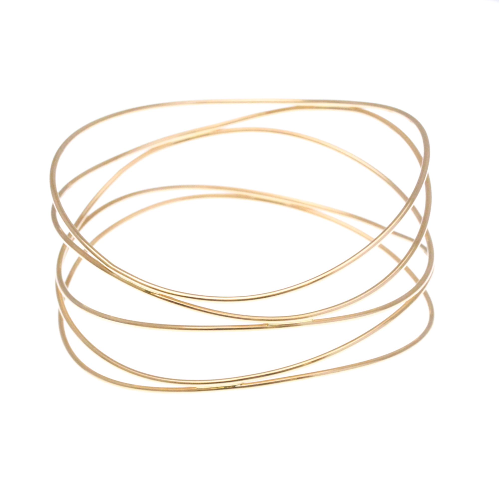 Tiffany Wave 5 Row Bangle Bracelet Pink Gold (18K) No Stone Bangle Pink Gold