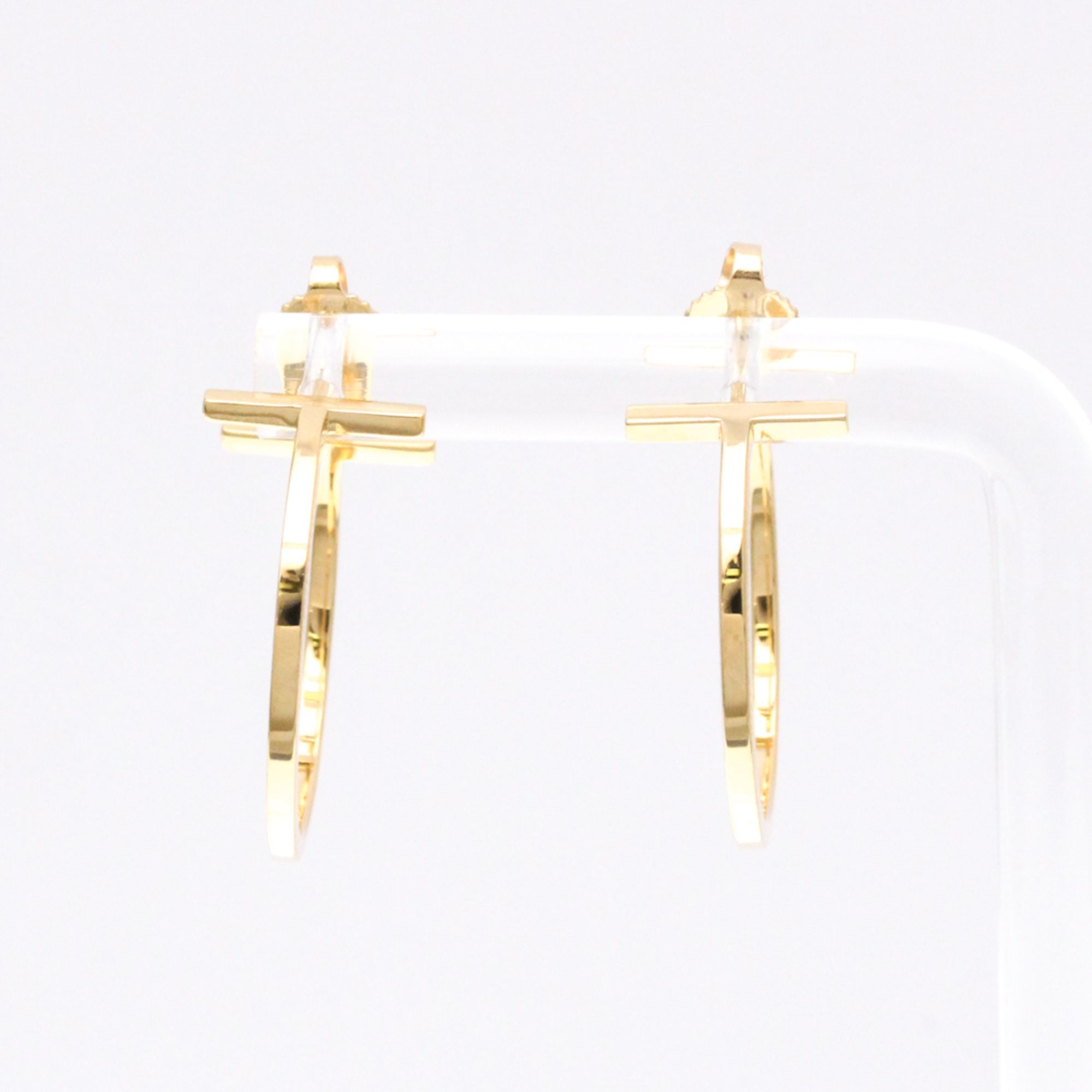 Tiffany Tiffany T T-wire Hoop Earrings No Stone Pink Gold (18K) Half Hoop Earrings Pink Gold
